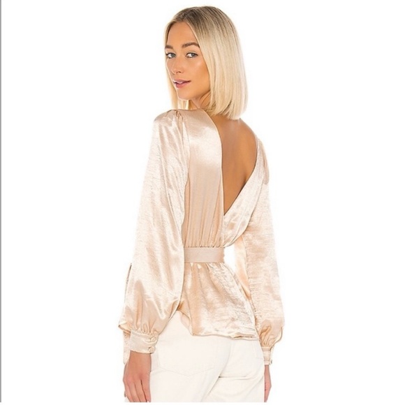 REVOLVE Tops - NWT Revolve x House of Harlow 1960 Aluna Champagne wrap blouse women size XS